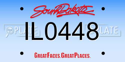 IL0448 South Dakota License Plate