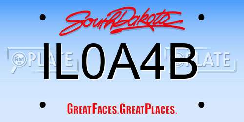 IL0A4B South Dakota License Plate