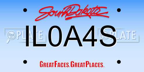 IL0A4S South Dakota License Plate