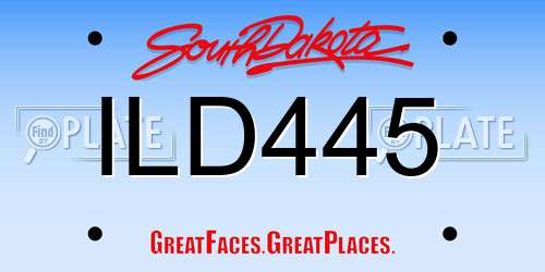 ILD445 South Dakota License Plate