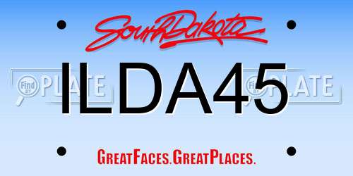 ILDA45 South Dakota License Plate
