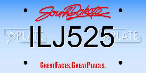 ILJ525 South Dakota License Plate