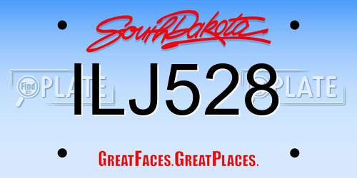 ILJ528 South Dakota License Plate
