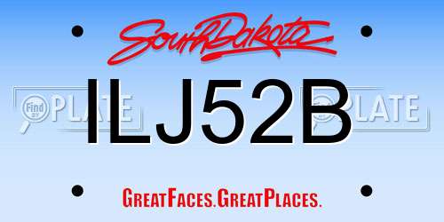 ILJ52B South Dakota License Plate