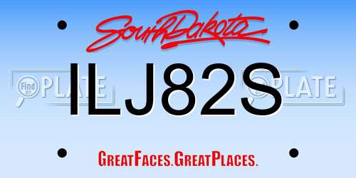 ILJ82S South Dakota License Plate