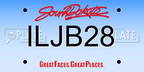 ILJB28 South Dakota License Plate