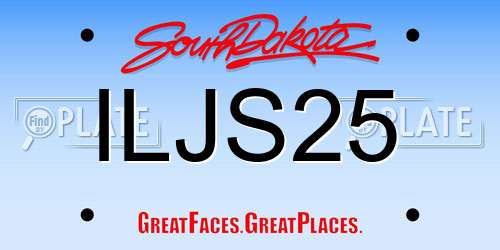 ILJS25 South Dakota License Plate