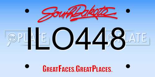 ILO448 South Dakota License Plate