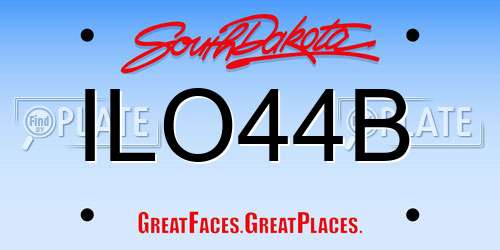 ILO44B South Dakota License Plate