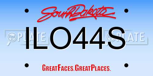 ILO44S South Dakota License Plate