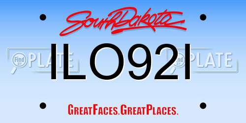 ILO92I South Dakota License Plate
