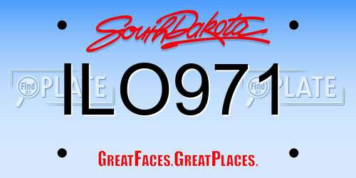 ILO971 South Dakota License Plate