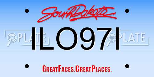 ILO97I South Dakota License Plate