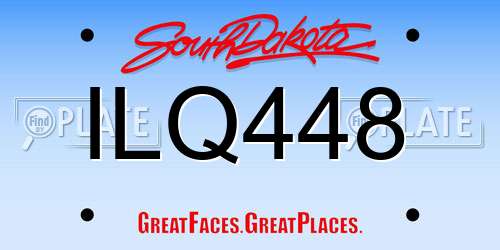 ILQ448 South Dakota License Plate