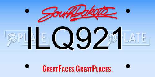 ILQ921 South Dakota License Plate