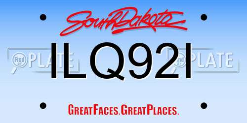 ILQ92I South Dakota License Plate