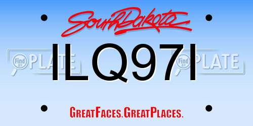 ILQ97I South Dakota License Plate