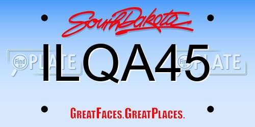 ILQA45 South Dakota License Plate