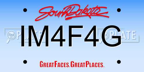 IM4F4G South Dakota License Plate