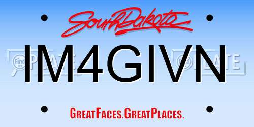 IM4GIVN South Dakota License Plate