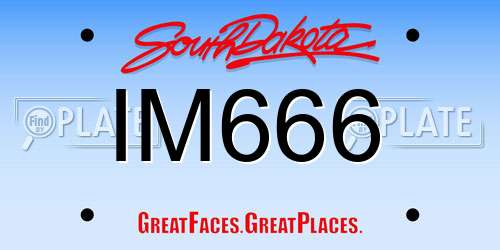 IM666 South Dakota License Plate