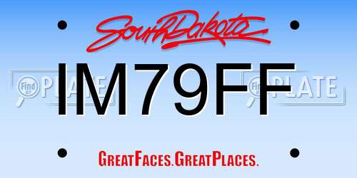 IM79FF South Dakota License Plate