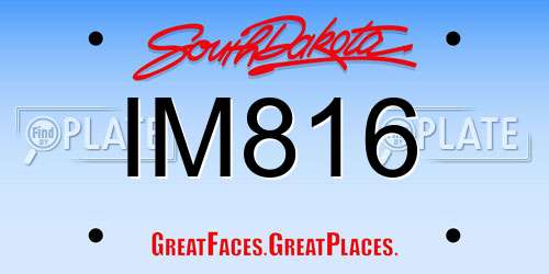 IM816 South Dakota License Plate