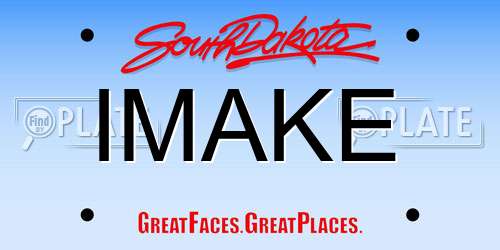 IMAKE South Dakota License Plate