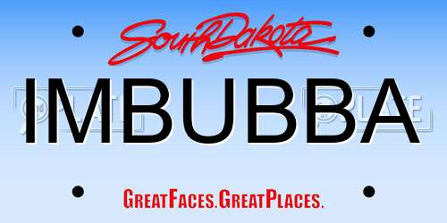 IMBUBBA South Dakota License Plate