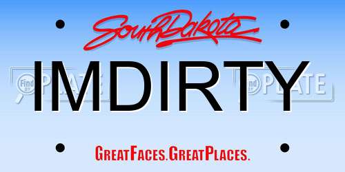 IMDIRTY South Dakota License Plate