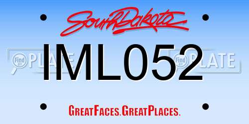 IML052 South Dakota License Plate