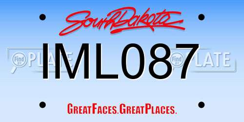 IML087 South Dakota License Plate
