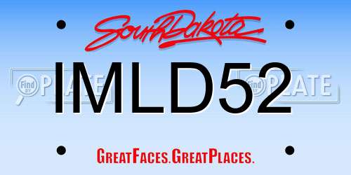 IMLD52 South Dakota License Plate