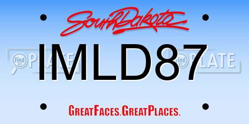 IMLD87 South Dakota License Plate