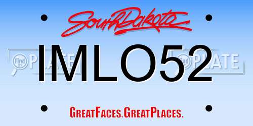 IMLO52 South Dakota License Plate