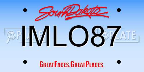 IMLO87 South Dakota License Plate