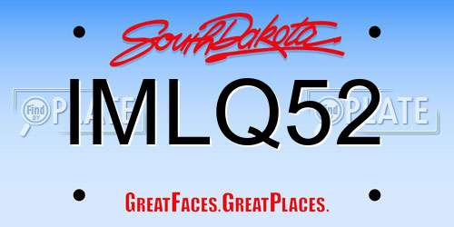 IMLQ52 South Dakota License Plate