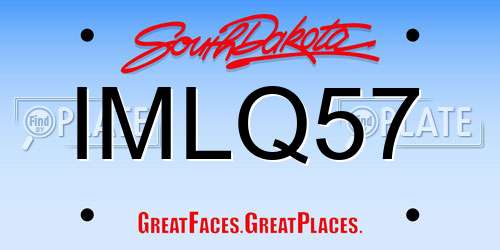 IMLQ57 South Dakota License Plate