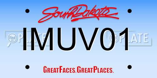 IMUV01 South Dakota License Plate
