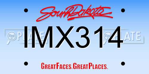 IMX314 South Dakota License Plate