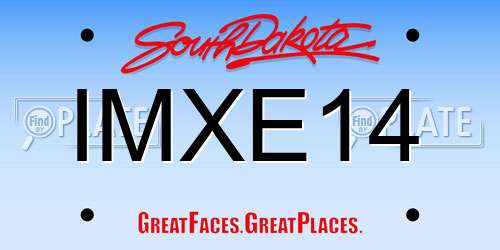 IMXE14 South Dakota License Plate