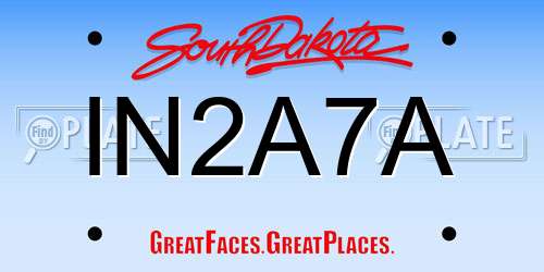 IN2A7A South Dakota License Plate
