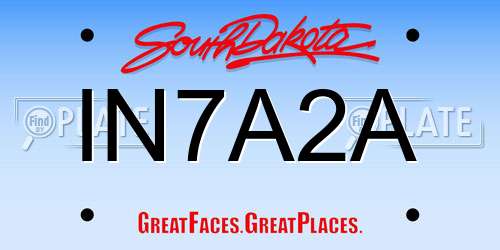IN7A2A South Dakota License Plate