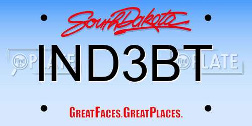 IND3BT South Dakota License Plate