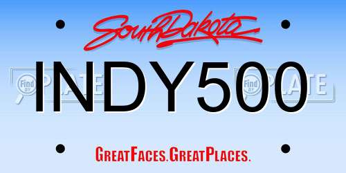 INDY500 South Dakota License Plate