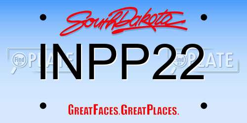 INPP22 South Dakota License Plate