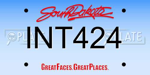 INT424 South Dakota License Plate