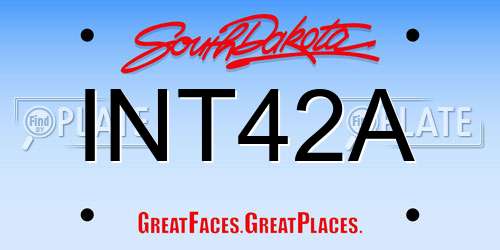 INT42A South Dakota License Plate
