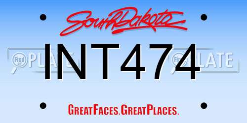 INT474 South Dakota License Plate