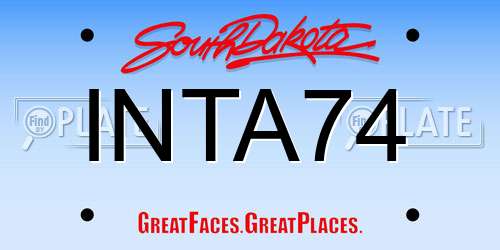 INTA74 South Dakota License Plate